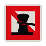 Schifffahrtsschild A.7 - Festmacheverbot am Ufer auf der Seite der Wasserstraße