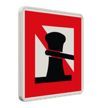 Schifffahrtsschild A.7 - Festmacheverbot am Ufer auf der Seite der Wasserstraße