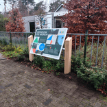 Montageframe houten staanders - lessenaar natuurgebied - 140x140x1500mm