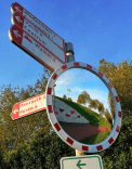 Verkeersspiegel TS-BSC rond wit/rood - incl. beugel Ø60-76mm