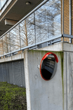 Verkehrsspiegel rund aus Edelstahl orange - verschiedene Größen