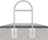 Fahrradbügel aus Stahl (Rundrohr Ø48) 650x1200mm mit Querholm - zum Einbetonieren