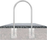 Fahrradbügel aus Stahl (Rundrohr Ø48) 650x1200mm ohne Querholm - zum Einbetonieren