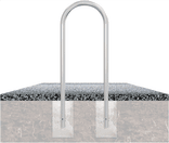 Fahrradbügel aus Stahl (Rundrohr Ø48) 460x1200mm ohne Querholm - zum Einbetonieren