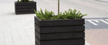 Bloembak buiten vierkant type Agora gerecycled kunststof