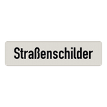 Straßennamenschild weiß/schwarz - 1 Zeile ohne Rand - reflektierend