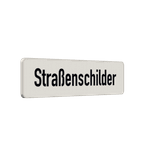 Straßennamenschild weiß/schwarz - 1 Zeile ohne Rand - reflektierend
