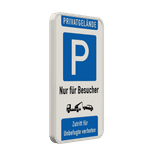 Verkehrsschild Privatgelände, Parkplatz nur für Besucher, Zutritt verboten - reflektierend