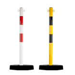 Kettingpaal staal 1 meter (Ø60) rood/wit of geel/zwart - met verzwaarde voet 7kg