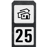 Bermpaal kunststof met twee bordjes met plaatsnummer bungalow - reflecterend