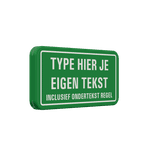 Verkeersbord groen met eigen tekst en kadderand - reflecterend