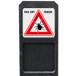 Bermpaal met 1 bordje - PAS OP! tekengebied