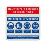 Veiligheidsbord PBM's voor bouwplaats of terrein - reflecterend