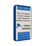 Verkeersbord  terrein niet betreden zonder toestemming + camerabewaking - reflecterend