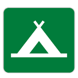 Vlak terreinbord 119x109mm - Pictogram Kampeerterrein