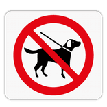 Vlak terreinbord 119x109mm - Pictogram Honden niet toegestaan