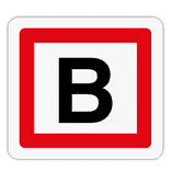 Vlak terreinbord 119x109mm - Pictogram Brandpunt of Brandkraanlocatie