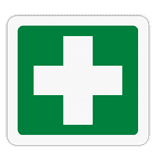 Vlak terreinbord 119x109mm - Pictogram EHBO