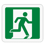 Vlak terreinbord 119x109mm - Pictogram Nooduitgang