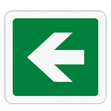 Vlak terreinbord 119x109mm - Pictogram vluchtroute Pijl