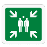 Vlak terreinbord 119x109mm - Pictogram Verzamelplaats