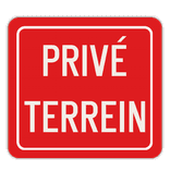 Vlak terreinbord 119x109mm - PRIVÉTERREIN
