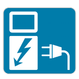 Vlak terreinbord 119x109mm - Pictogram Elektrisch laden