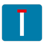 Vlak terreinbord 119x109mm - Pictogram Doodlopende weg