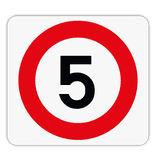 Vlak terreinbord 119x109mm - Pictogram Max snelheid (aanpasbaar)