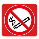 Vlak terreinbord 119x109mm - Pictogram Roken verboden