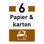 Informatiebord afval recycling - Papier & karton - Vlakke uitvoering