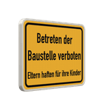 Schilder Betreten der Baustelle verboten - reflektierend