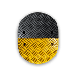 Ralentisseur rond en plastique recyclé - Ø420x50mm - jaune/noir (en deux pièces)