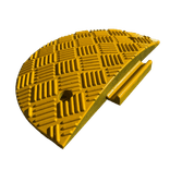 Verkeersdrempel Ø400x50mm - geel/zwart (2-delig) - gerecycled kunststof