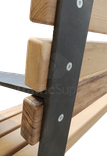 Banc public avec dossier en acier et bois FSC - type Bach 1800 mm