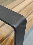 Banc public avec dossier en acier et bois FSC - type Bach 1800 mm