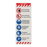 Veiligheidsbord PBM's / veiligheidsinstructies toegang terrein - reflecterend