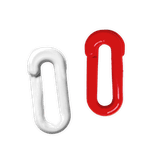 Kettinghaken van kunststof 6 mm in rood/wit – 20 stuks