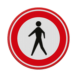 Verkeersbord gesloten voor voetgangers RVV C16 - reflecterend