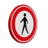 Verkeersbord gesloten voor voetgangers RVV C16 - reflecterend