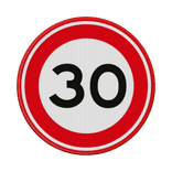 Verkeersbord maximum snelheid 30km/u RVV A01-30 - reflecterend