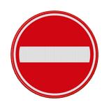 Verkeersbord verboden in te rijden RVV C02 - reflecterend