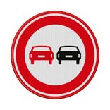 Verkeersbord inhalen verboden RVV F01 - reflecterend