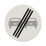 Verkeersbord einde inhaalverbod RVV F02 - reflecterend