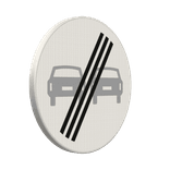 Verkeersbord einde inhaalverbod RVV F02 - reflecterend