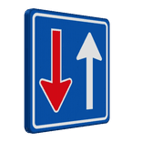 Verkeersbord tegenligger moet wachtent RVV F06 - reflecterend