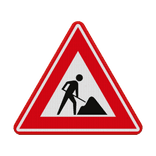 Verkeersbord werk in uitvoering RVV J16 - reflecterend