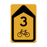 Verkeersbord omleidingsroute pictogram + cijfer/letter rechtdoor reflecterend