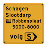 Verkeersbord omleidingsroute volg route - reflecterend