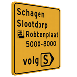 Verkeersbord omleidingsroute volg route - reflecterend